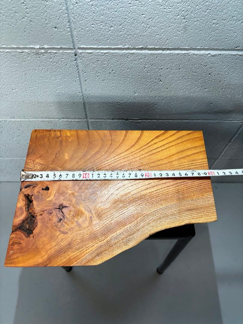 欅サイドテーブル　一枚板　自然木　無垢材