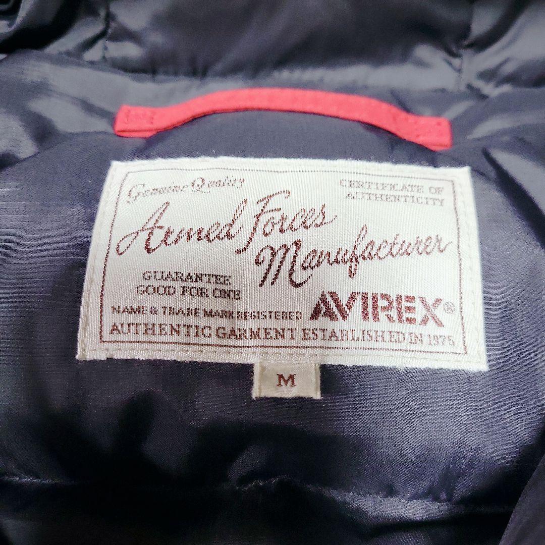美品✨AVIREX ダウンジャケット ロゴプリント ワッペン ダブルジップ M