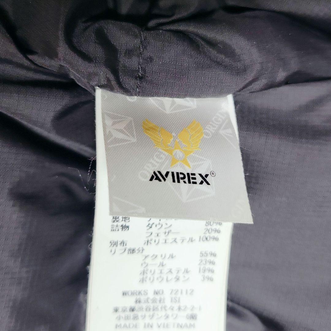 美品✨AVIREX ダウンジャケット ロゴプリント ワッペン ダブルジップ M