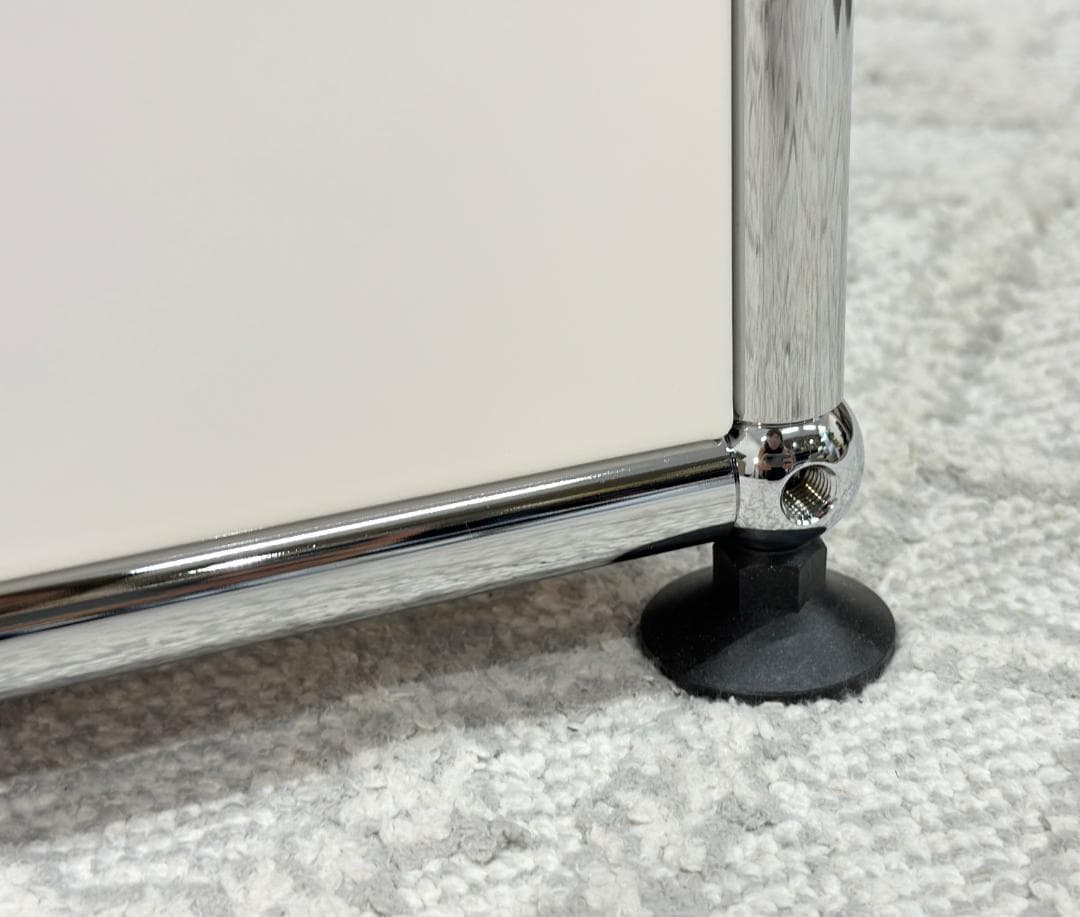 美品■USMハラー■ローボード　ミニキャビネット　1列2段　白　サイドテーブル