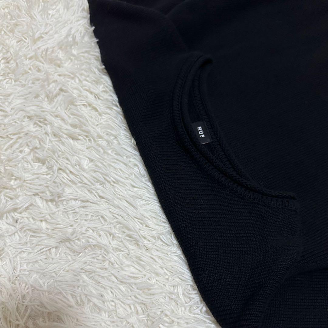 美品 希少XLサイズ HUF ハフ ビックロゴ コットン セーター デザイン