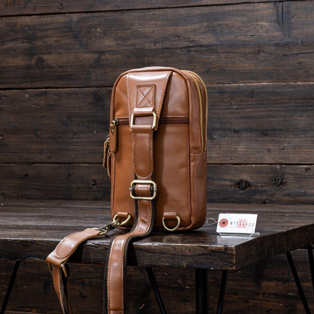 ワンショルダーバッグ ボディバッグ ウエストポーチ メンズ ブラウン