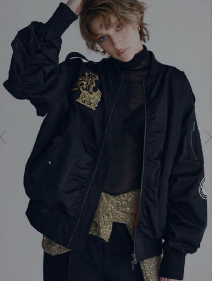 AMERI OVER VOLUME WAPPEN MA-1 ブラック - メルカリ