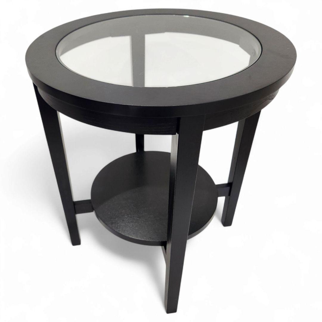 IKEA イケア マルムスタ サイドテーブル 丸型 ガラストップ 廃盤 美品