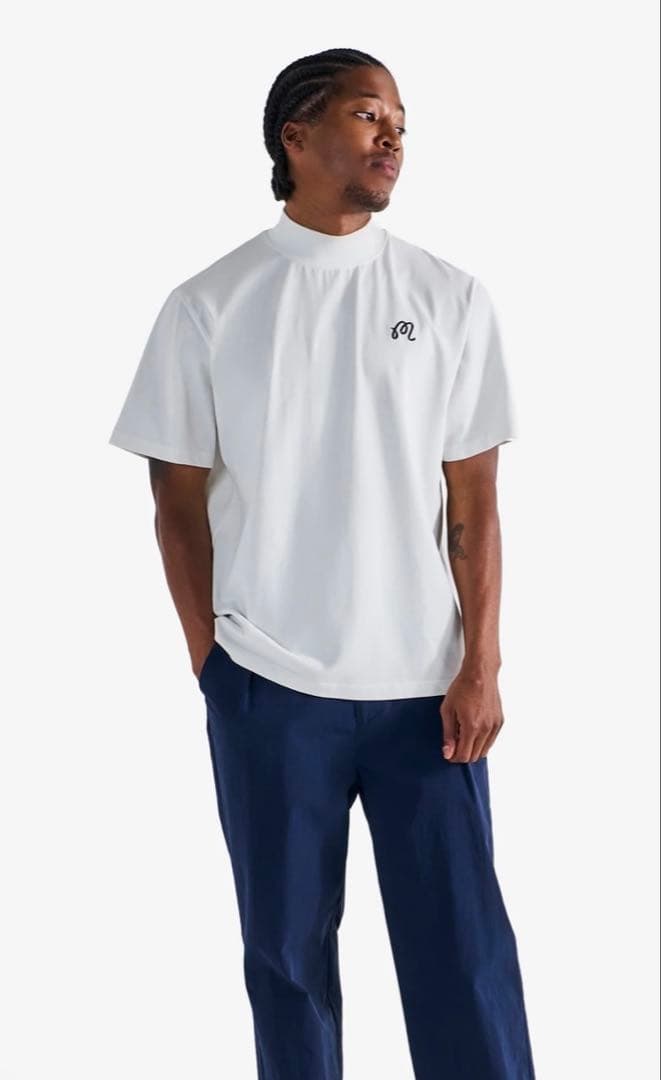 Malbon Golf Shirt - Mock Neck Polo ホワイト