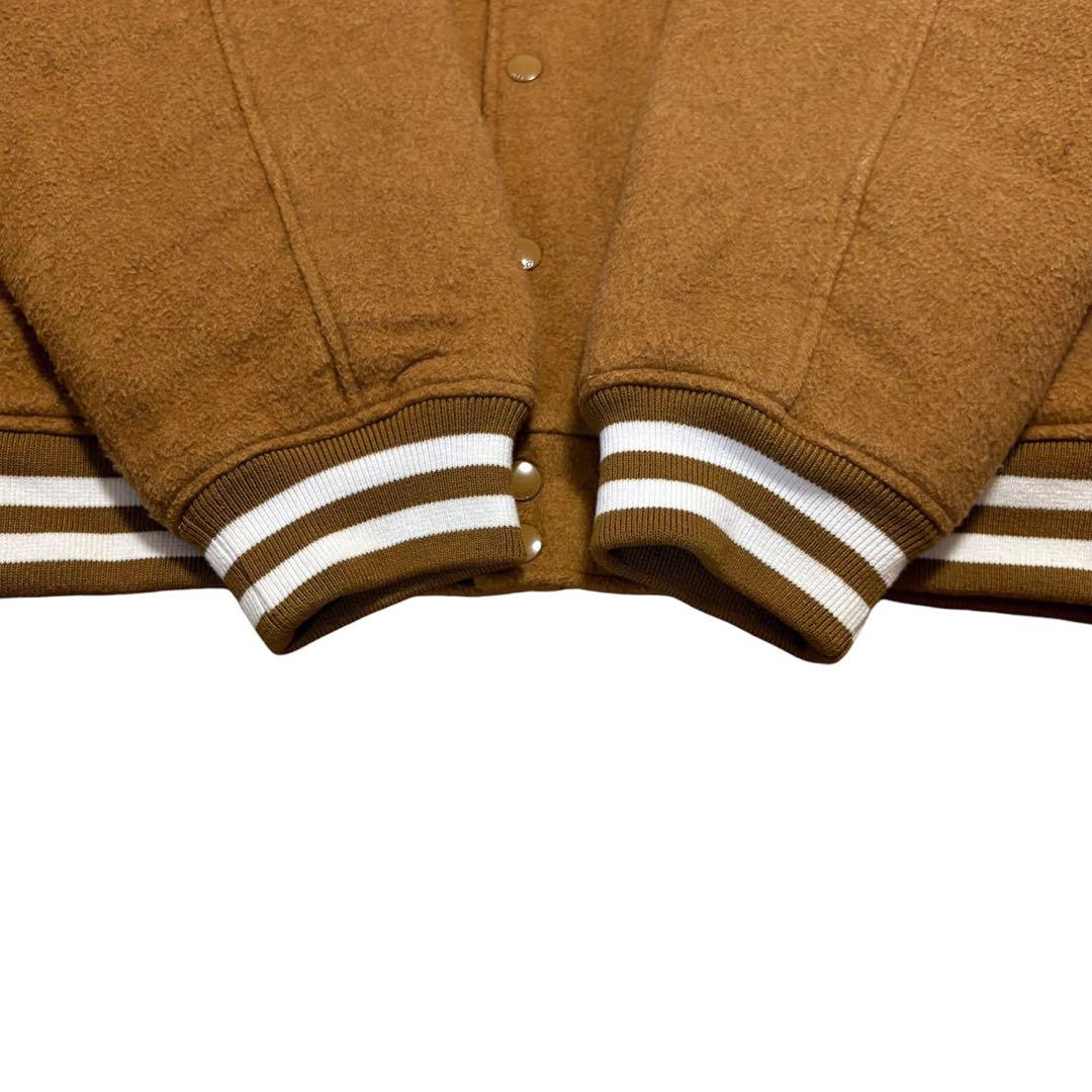 オベイ OBEY ウール混 スタジャン ブルゾン ビッグ刺繍 裏地キルティング