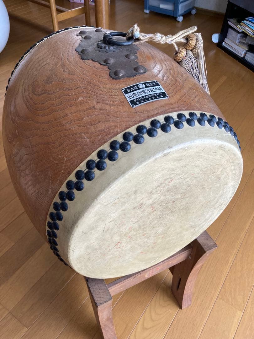 神*楽様 木製和太鼓 大サイズ スタンド付き
