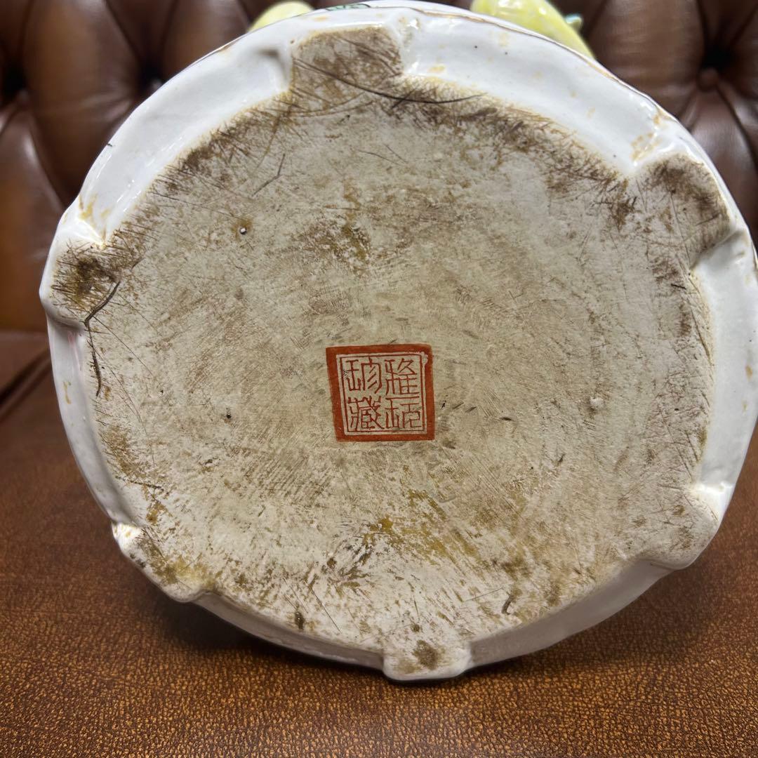 鳥籠　鳥かご　陶器　中国アンティーク　置物