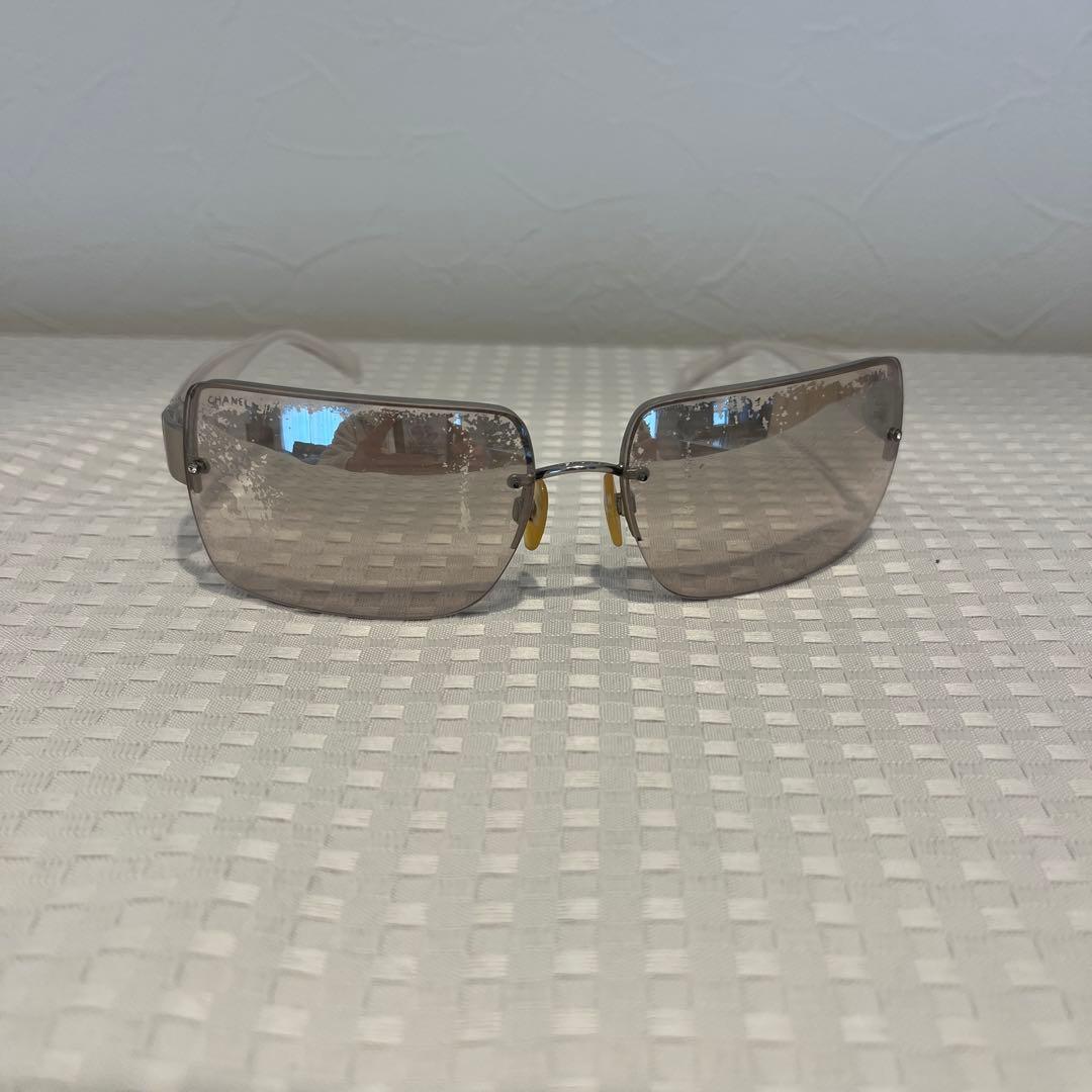 CHANEL シャネル サングラス クリア リムレス ココマーク ヴィンテージ