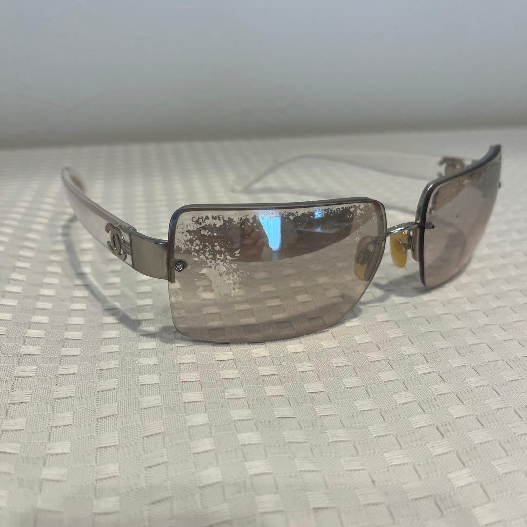 CHANEL シャネル サングラス クリア リムレス ココマーク ヴィンテージ