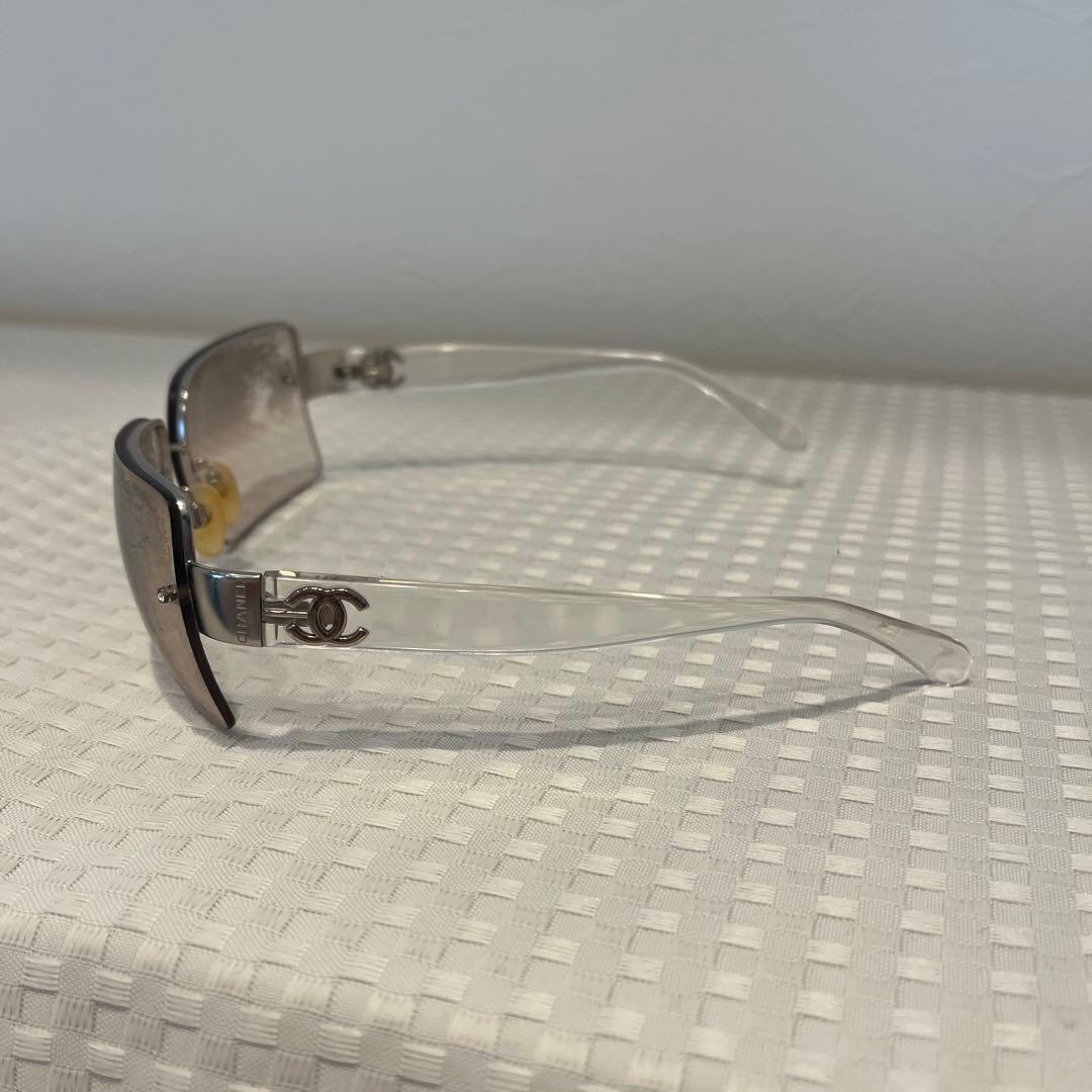 CHANEL シャネル サングラス クリア リムレス ココマーク ヴィンテージ