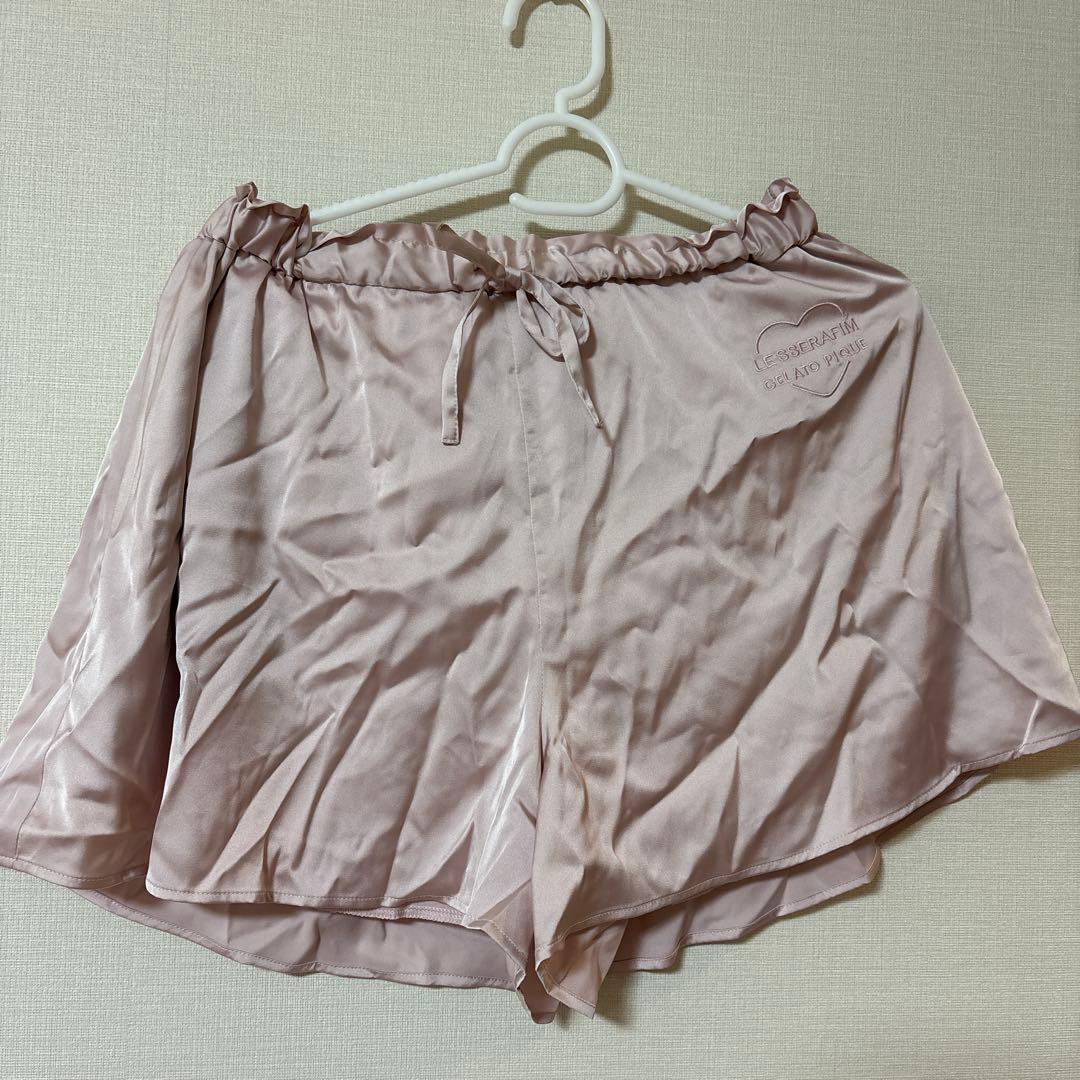 gelato pique サテンシャツ＆ショートパンツセット