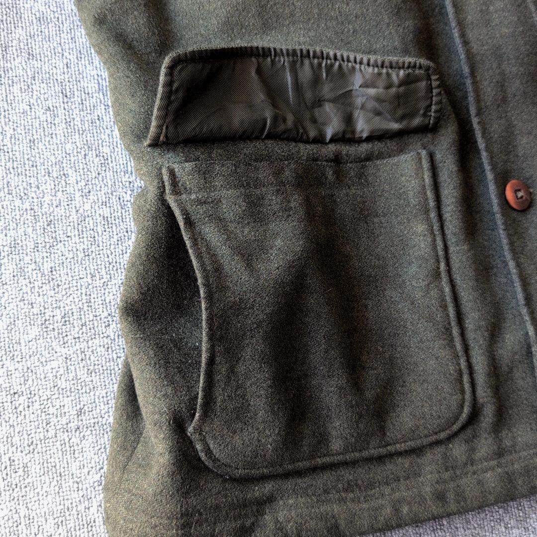 90s L.L.Bean ウール ハーフコート ジャケット オリーブ 古着 XL