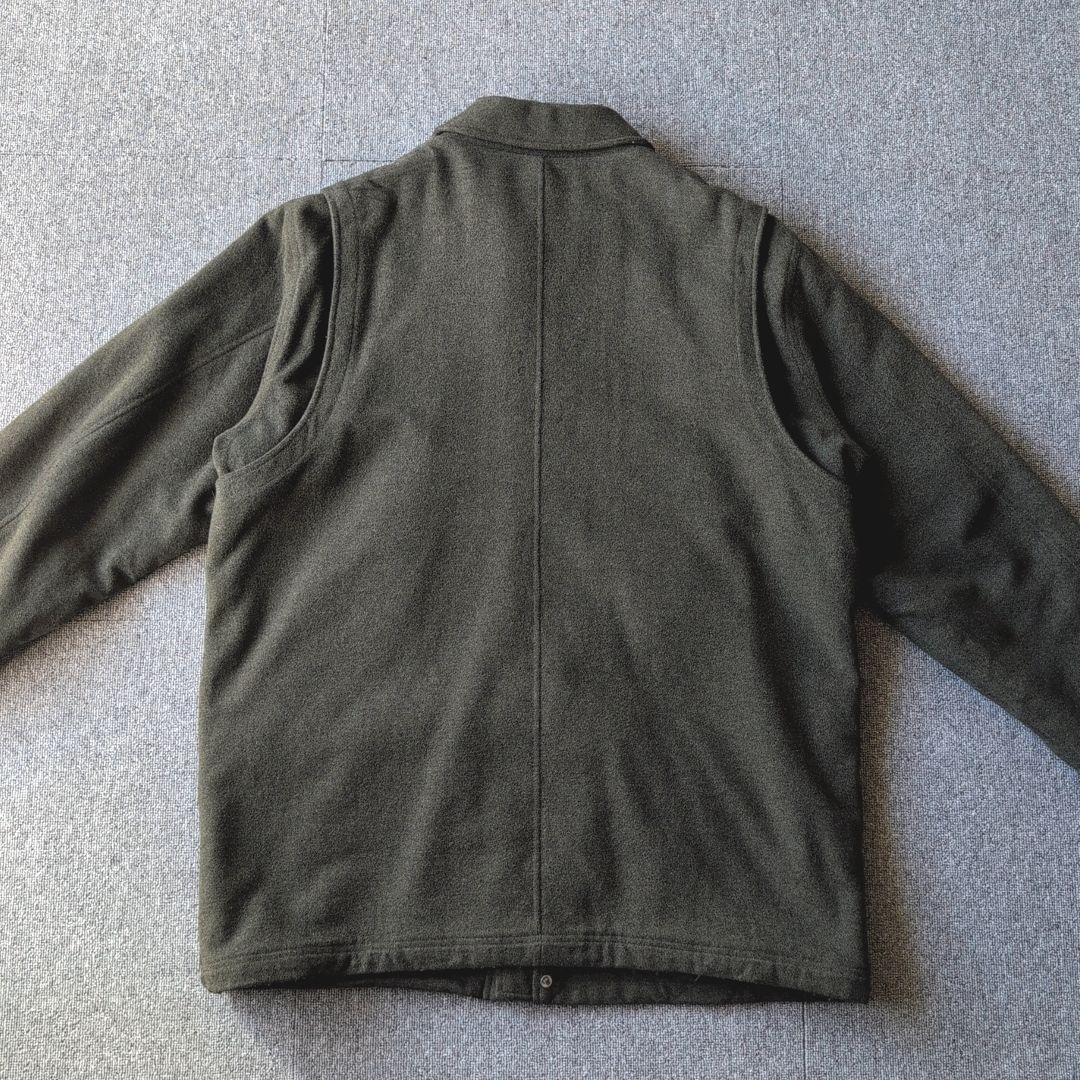 90s L.L.Bean ウール ハーフコート ジャケット オリーブ 古着 XL