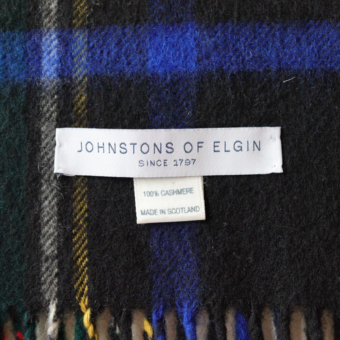 5385【極美品】ジョンストンズ　大判ストール カシミヤ100％　チェック