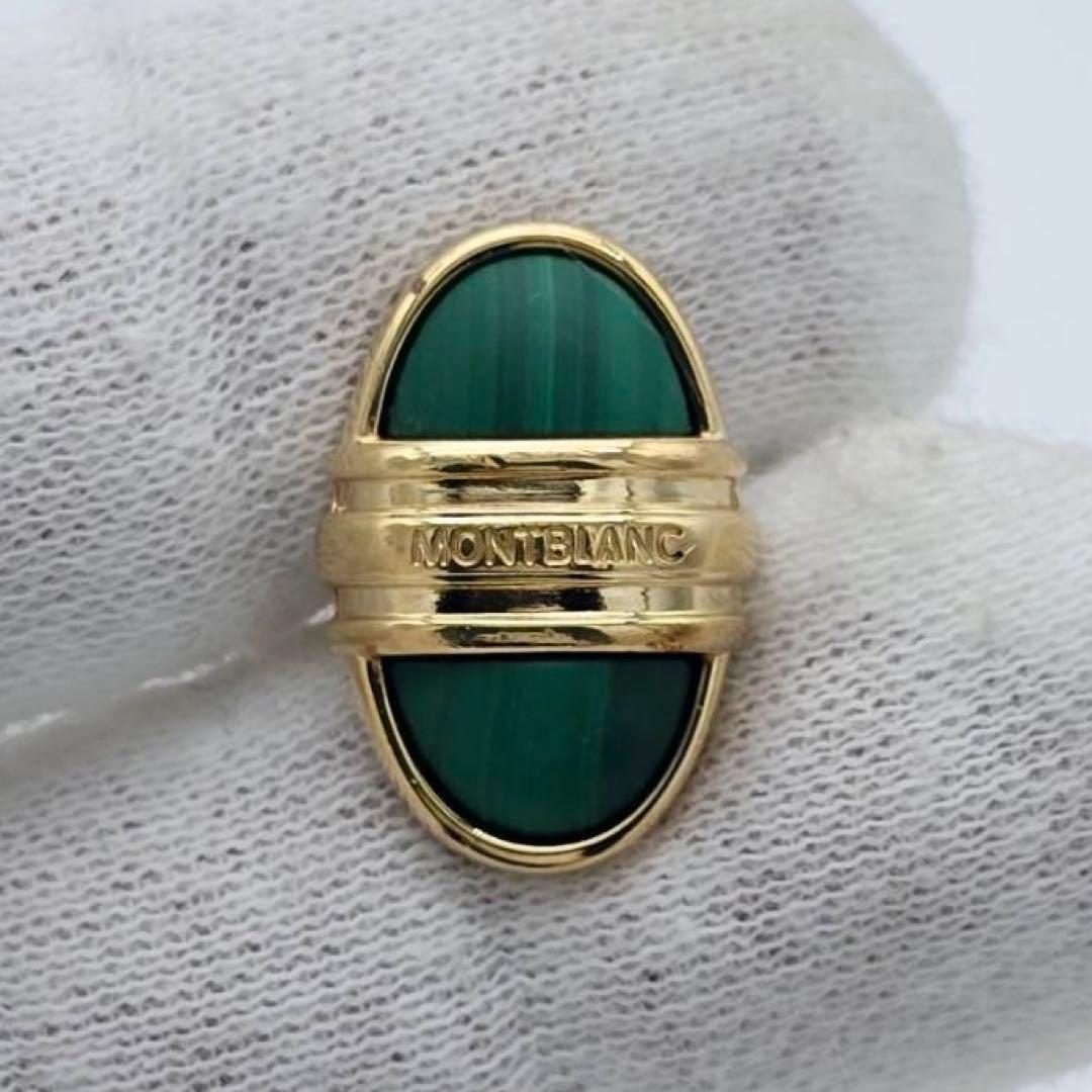 ☆MONTBLANC☆ カフリンクス オーバル ロゴ グリーン ゴールド - メルカリ