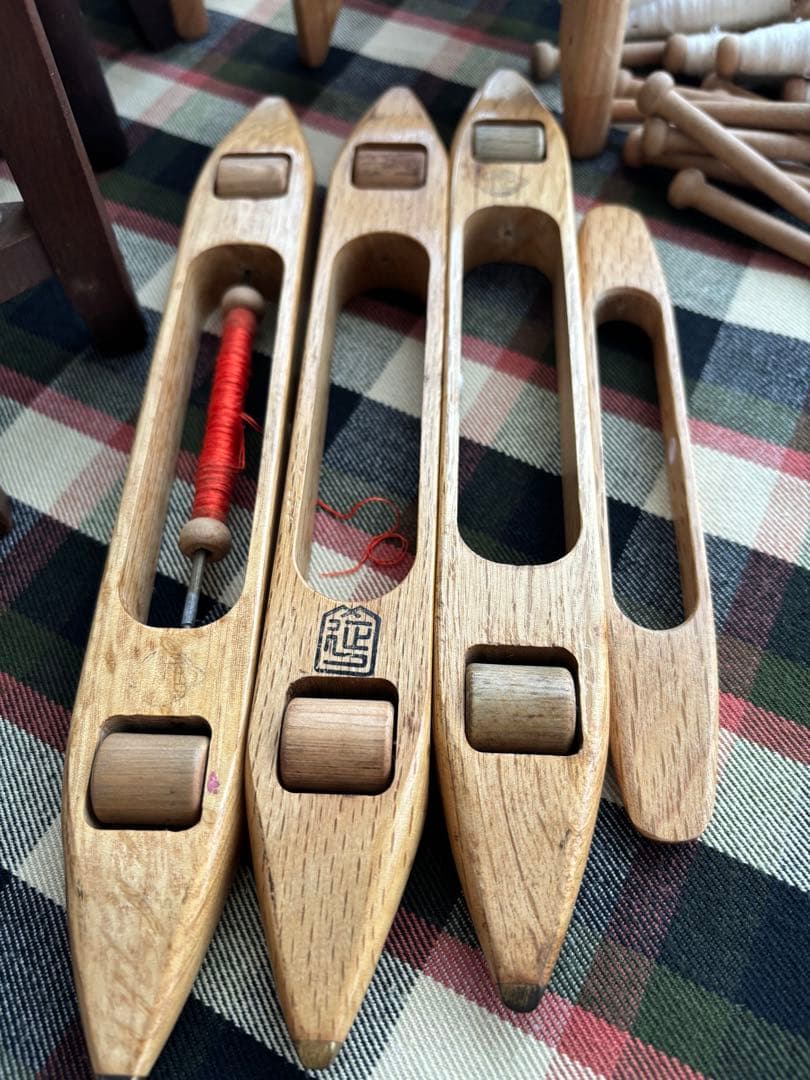 糸巻き機、機織り小物