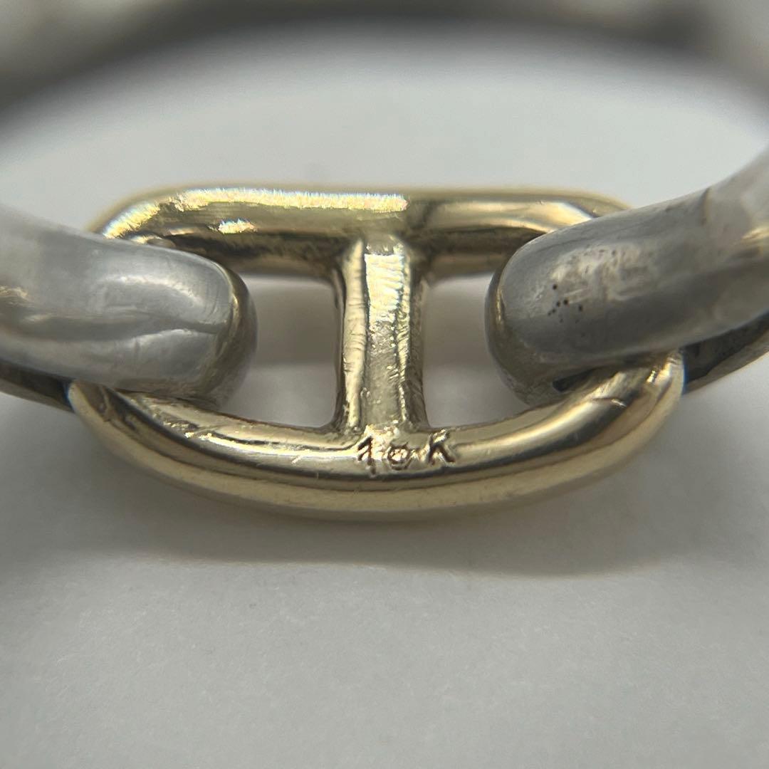 エルメス HERMES シェーヌダンクル リング 9号 SV YG コンビ