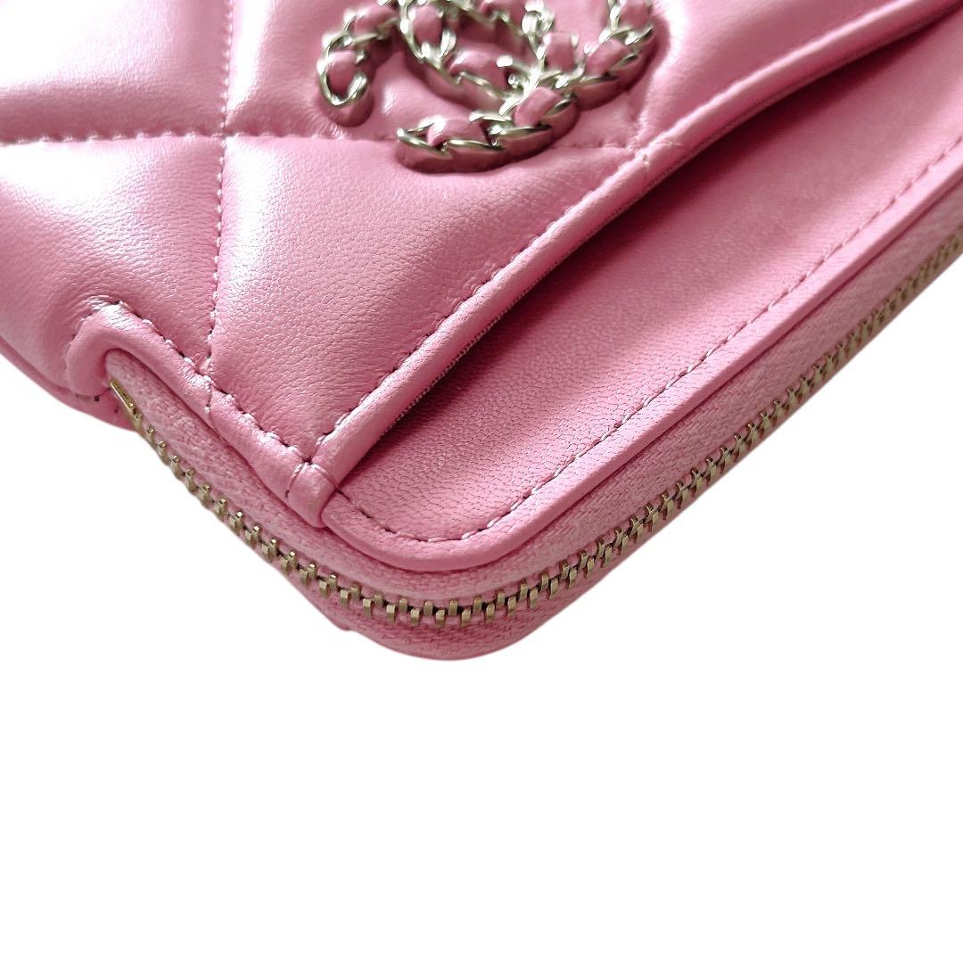 【未使用】CHANEL マトラッセ ピンク ラムスキン ケース ココマーク