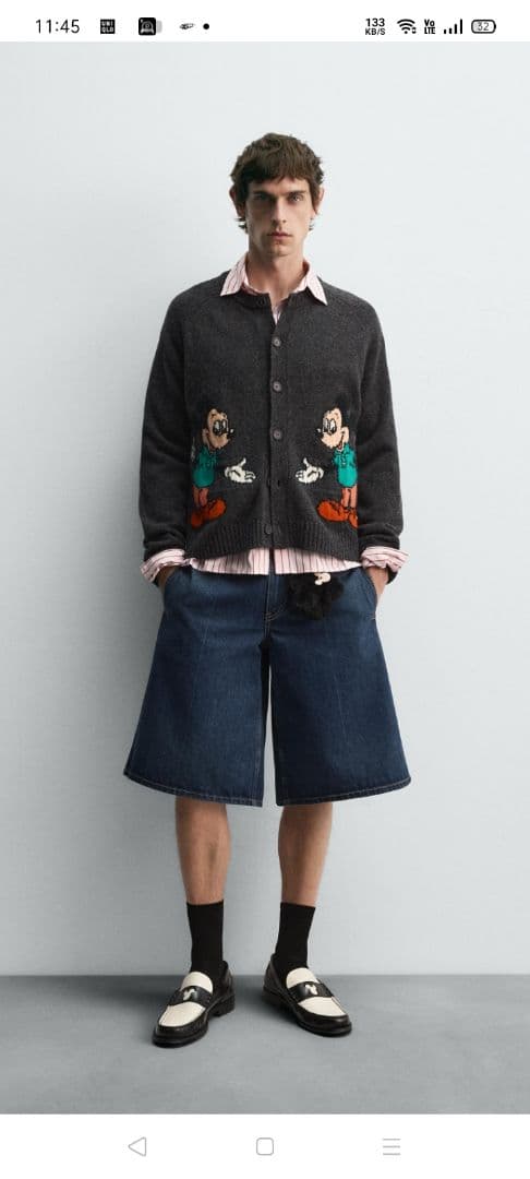 新品 Harry Lambert Disney ミッキーマウス カーディガン Ｌ