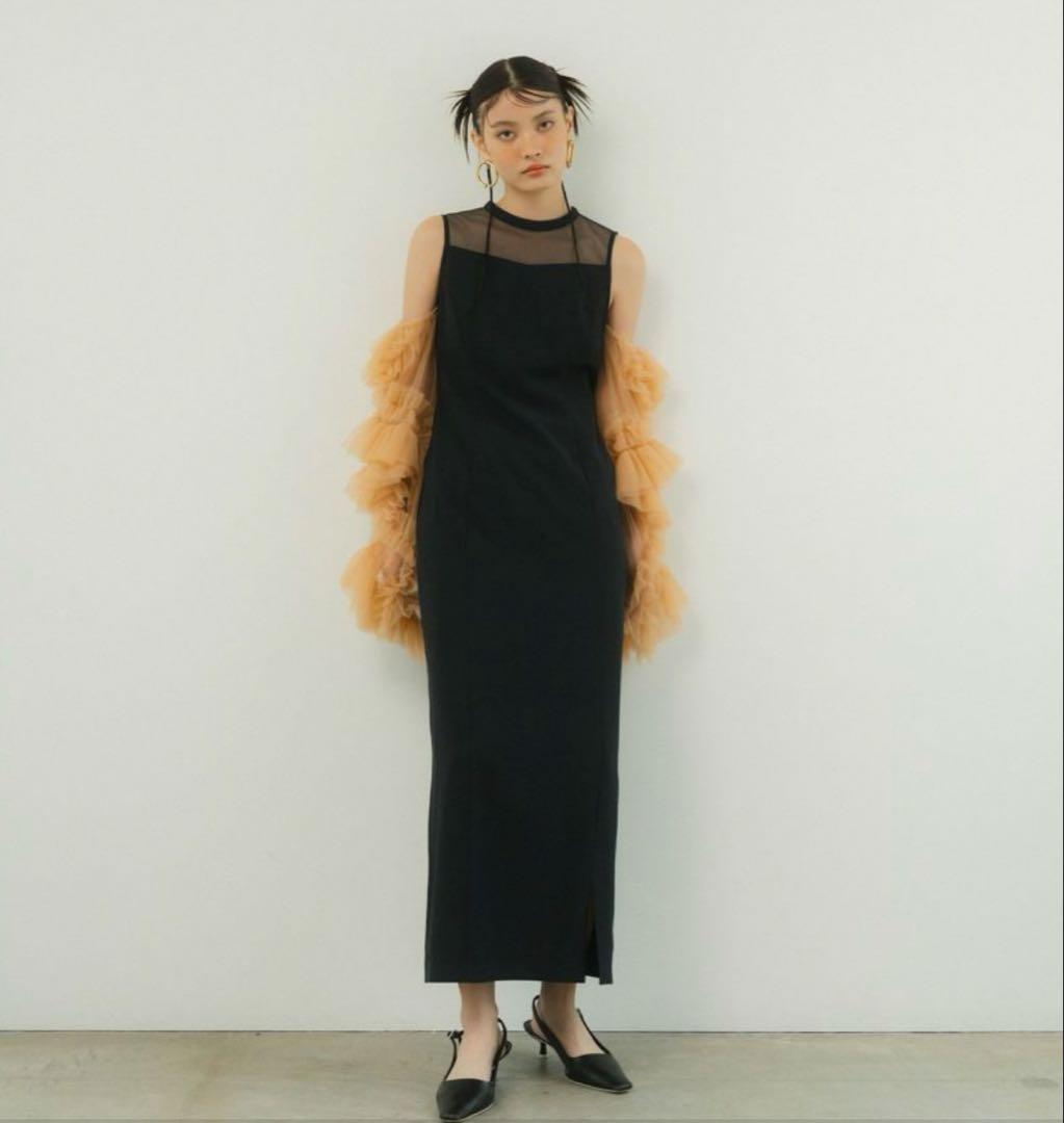 ANDRESD オケージョンドレス　チュールフリルスリーブ3wayドレス