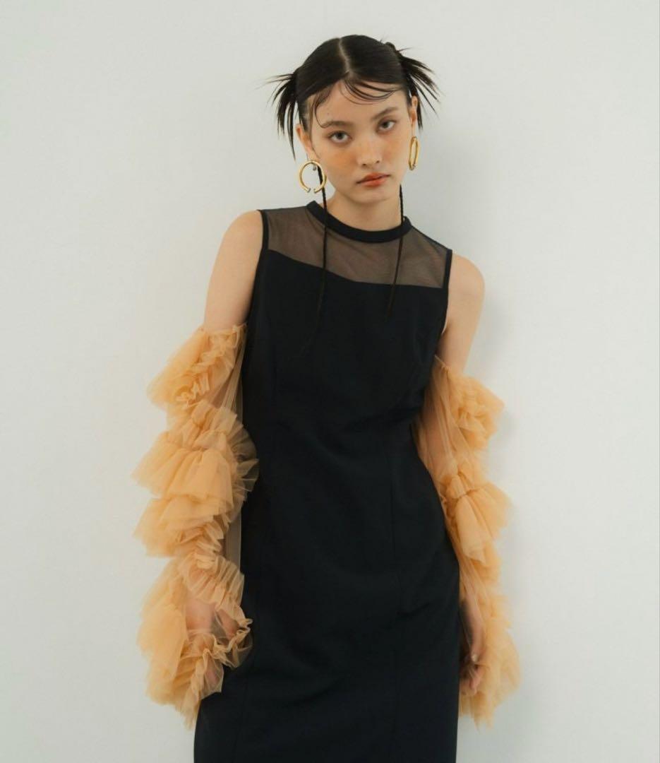 ANDRESD オケージョンドレス　チュールフリルスリーブ3wayドレス