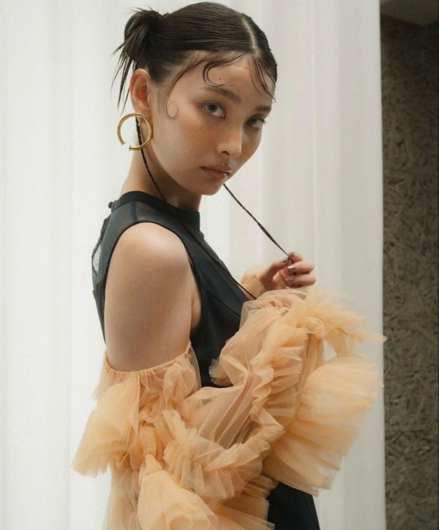 ANDRESD オケージョンドレス　チュールフリルスリーブ3wayドレス