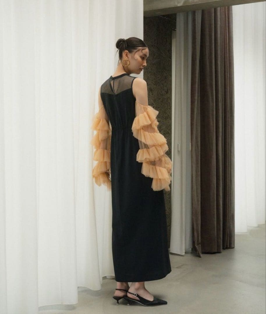 ANDRESD オケージョンドレス　チュールフリルスリーブ3wayドレス