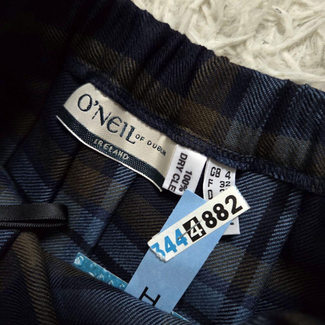 美品　オニールオブダブリン　ラップスカート　ロング チェック　プリーツ　レザー