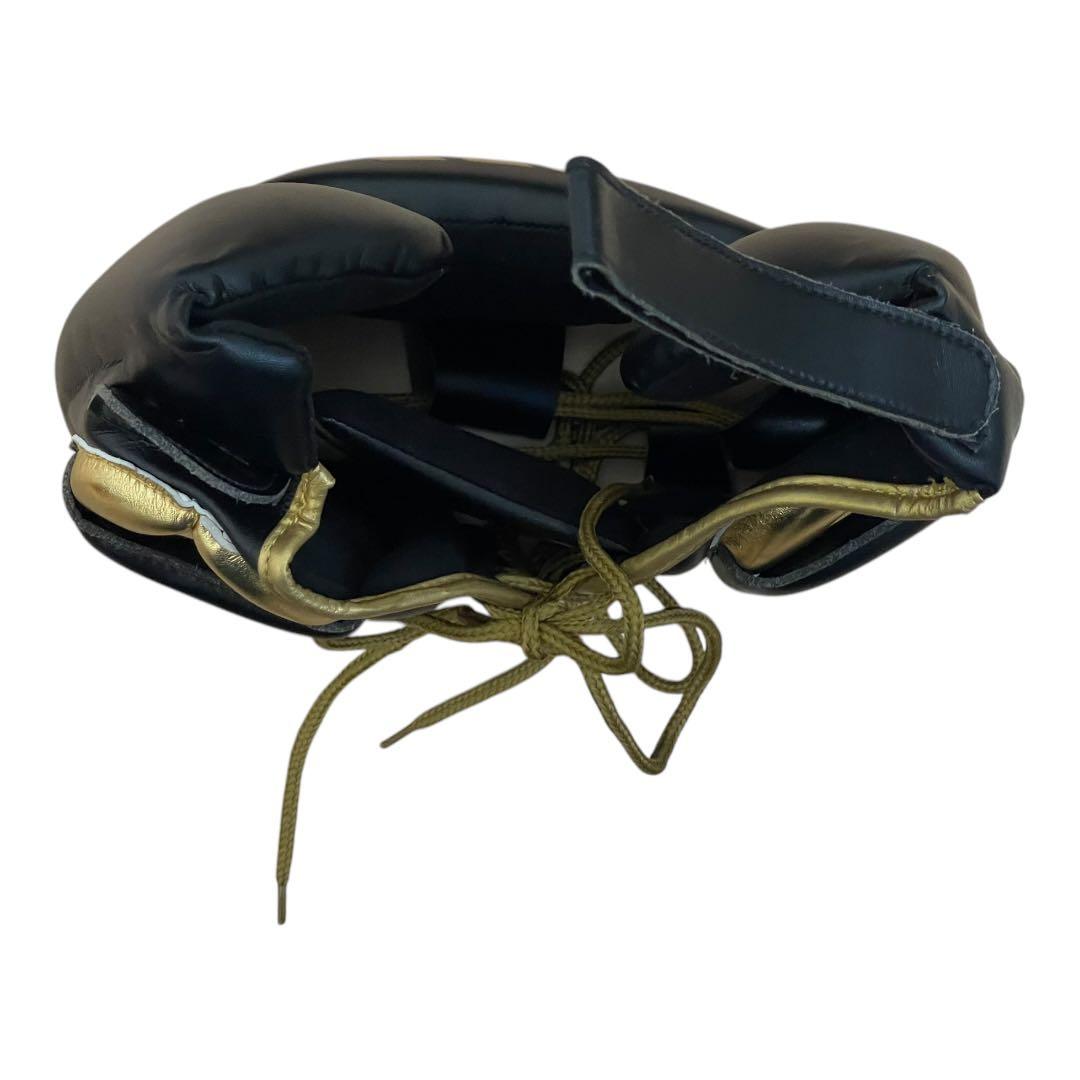 【美品】アディダス ボクシング PRO ヘッドギア ブラックｘゴールド Mサイズ