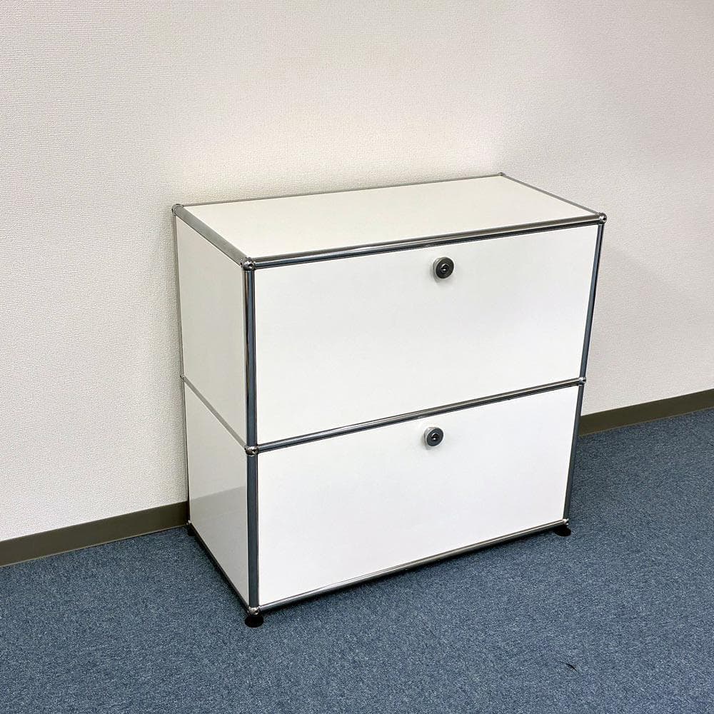 中古 USMハラー｜キャビネット サイドボード 1列2段 ピュアホワイト