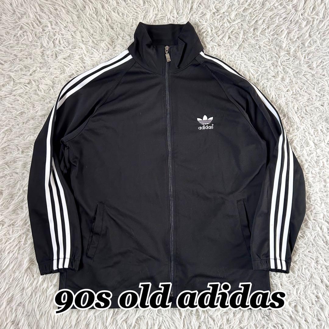 90s old adidas トラックジャケット ジャージ ブラック y2k - メルカリ