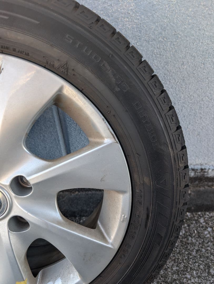 彩鯉！60/16スタッドレスタイヤ1本④ナット付き