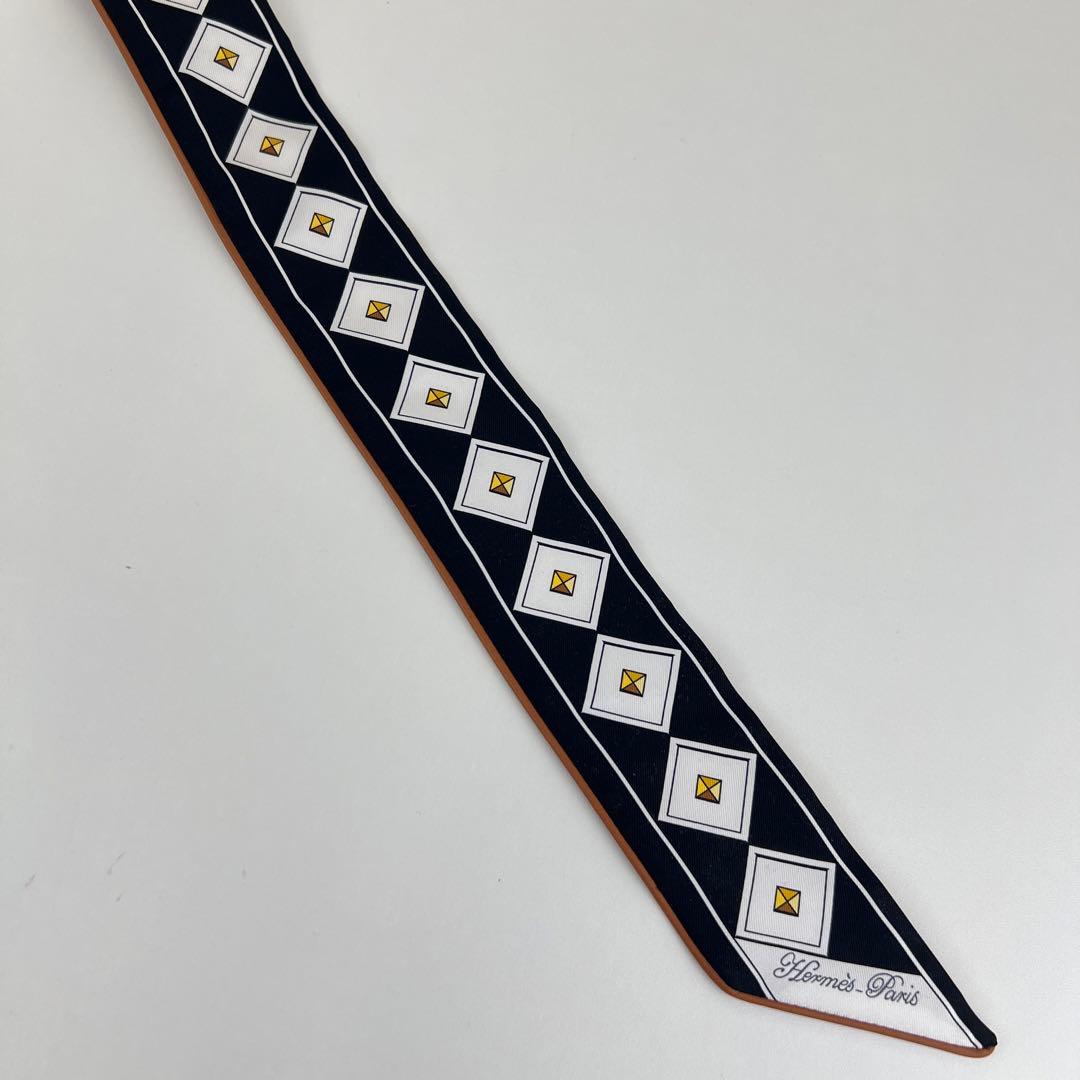 新品 HERMES エルメス ツイリー コリエ・エ・シアン ブラウン レザー