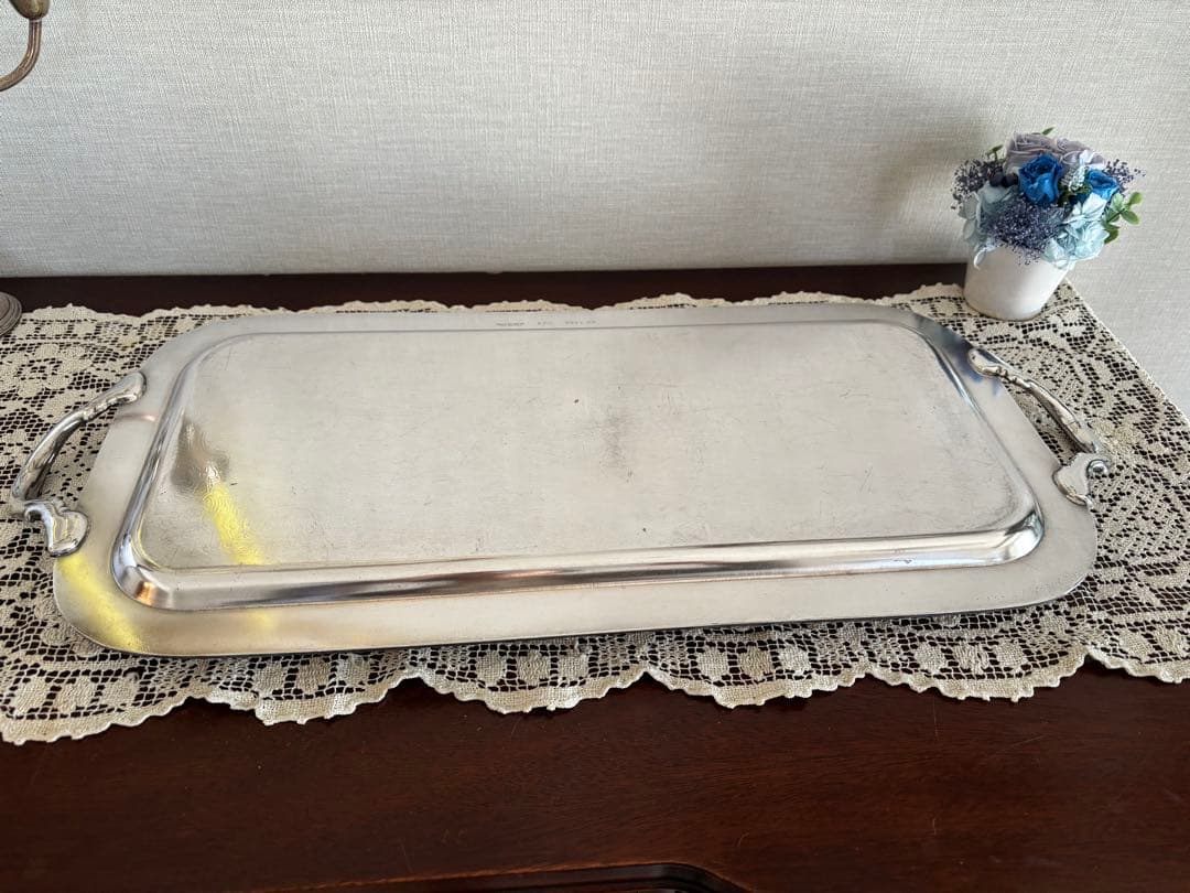 アンティーク／ヴィンテージ　サンドイッチトレー　シルバープレート
