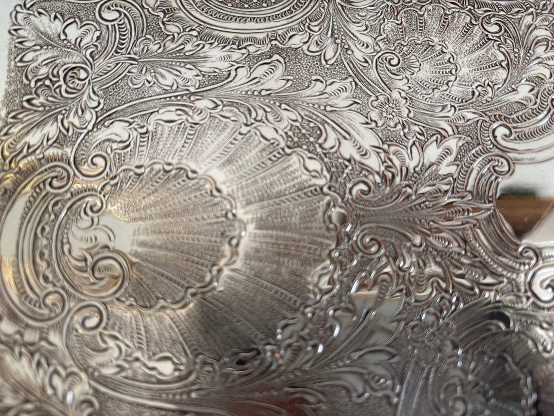 アンティーク／ヴィンテージ　サンドイッチトレー　シルバープレート