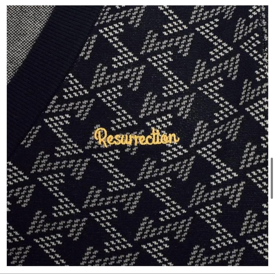 レザレクション　メンズ GMジャガードニットカーディガン / ブラック