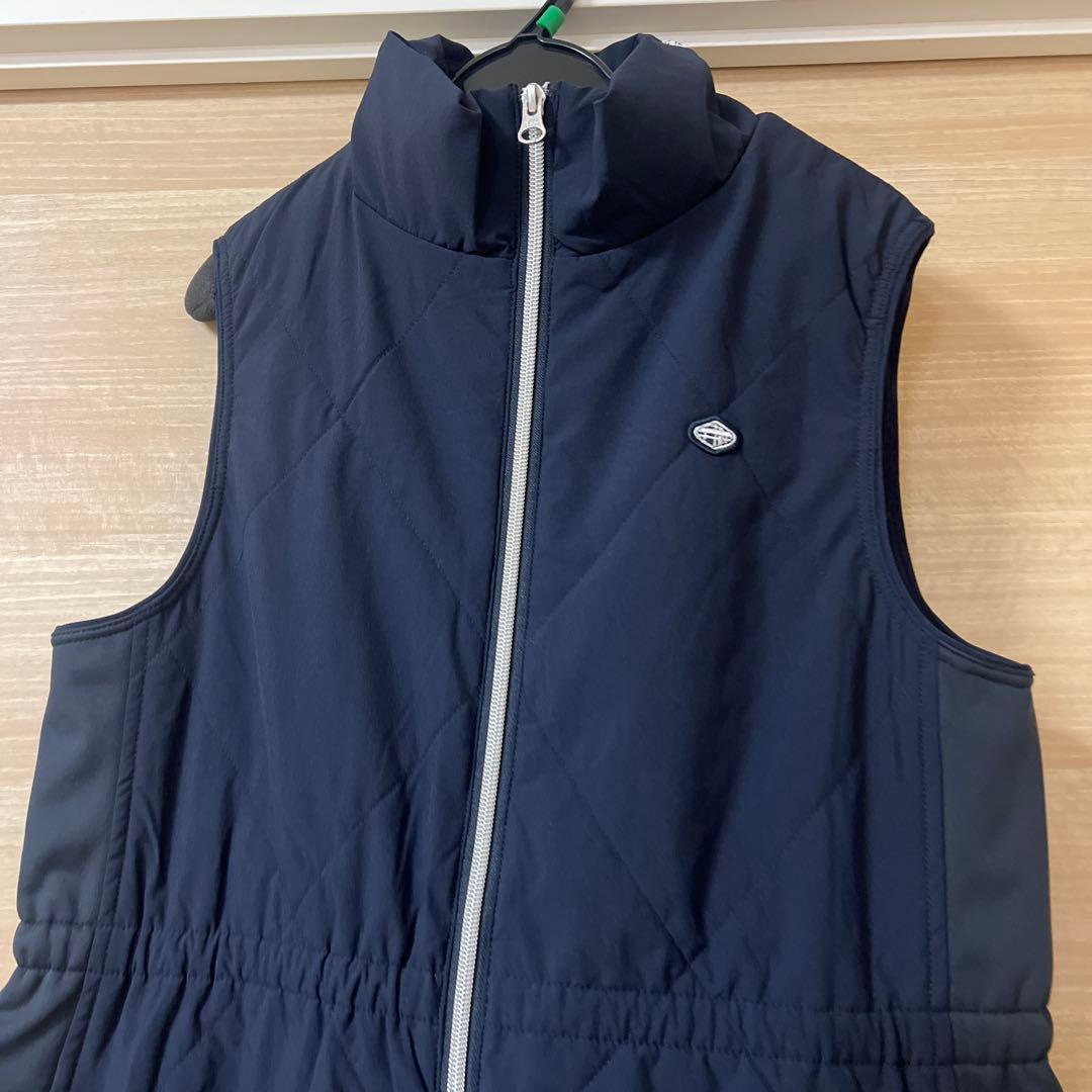 FIDRA ネイビー キルティング ベスト ハイネック キルティングデザイン