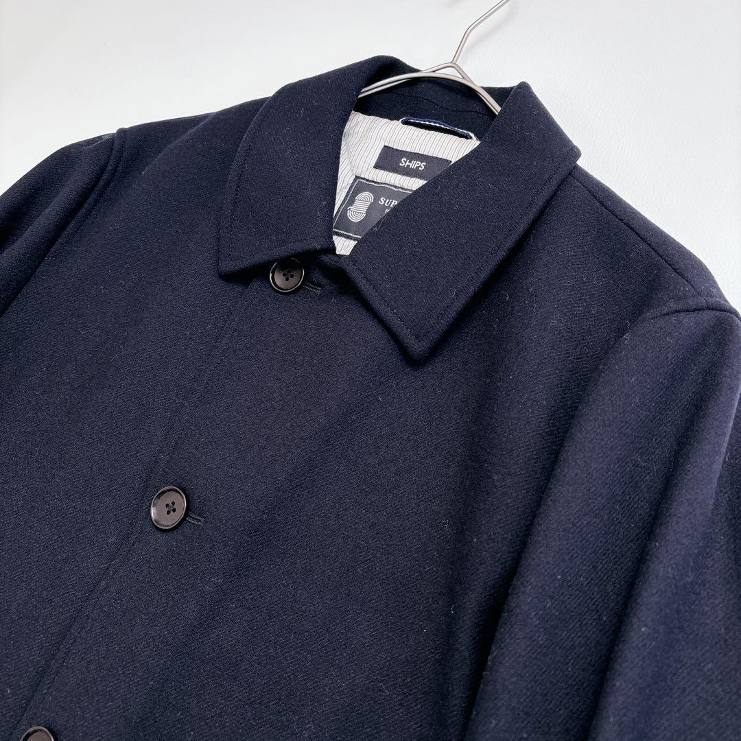 SHIPS スーパー140 ステンカラーコート キルティング サイズXL