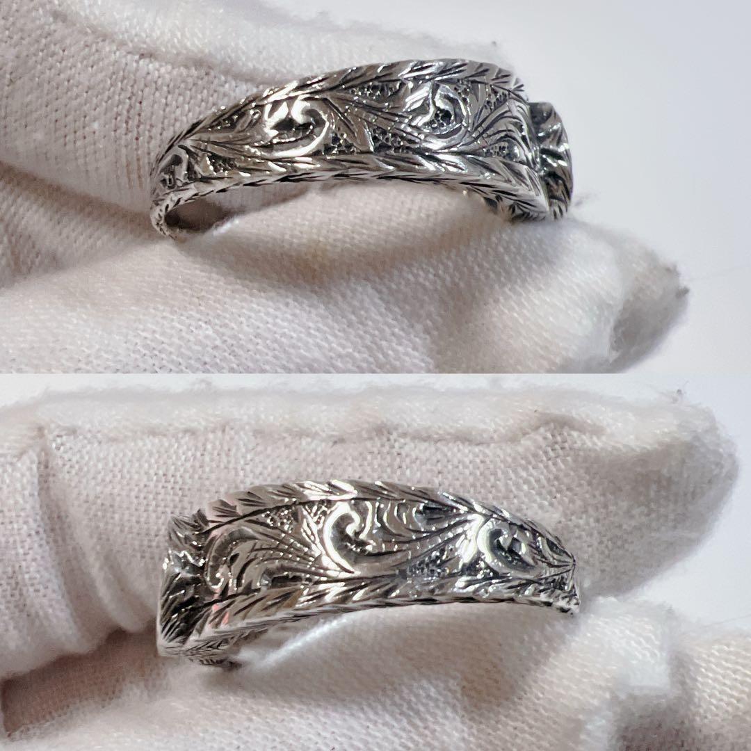 極美品》GUCCI インターロッキング GG アラベスク リング 燻 20号