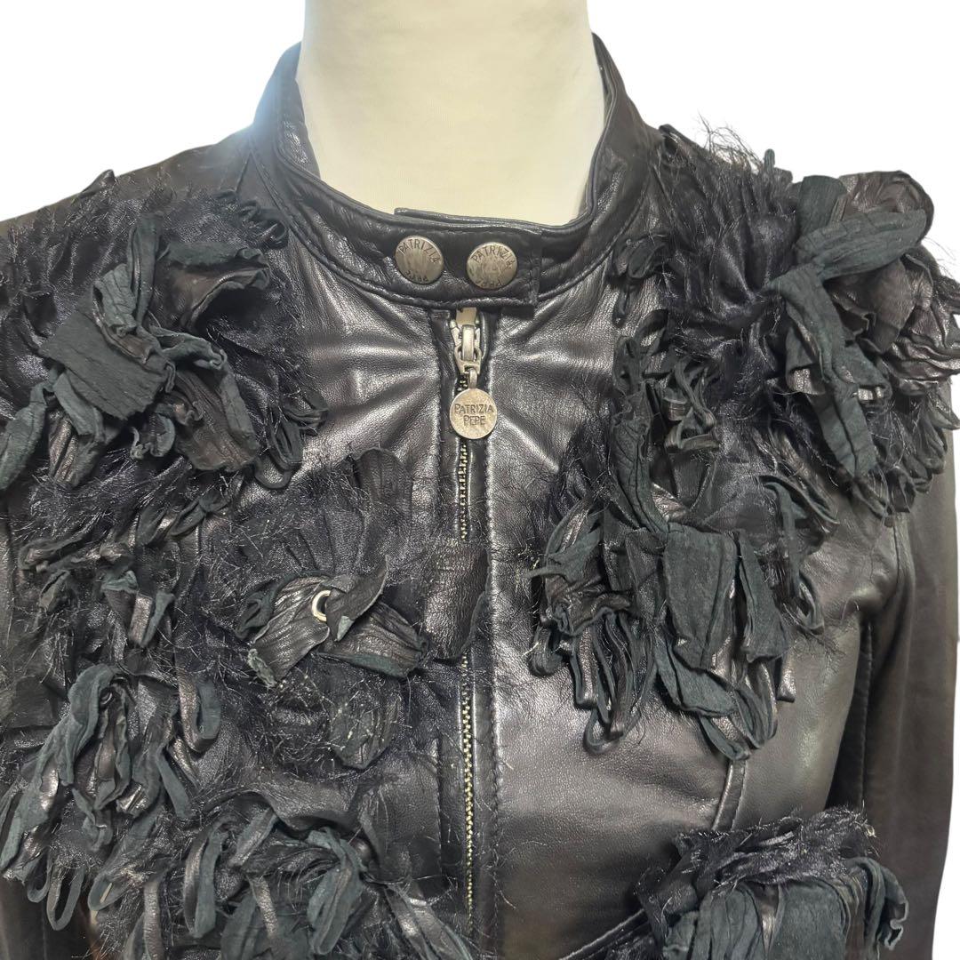 13号 ファッション 【極美品】パトリツィア ぺぺレザージャケット 黒 S