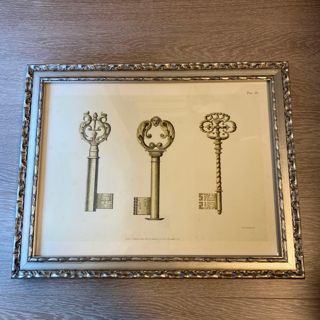 サラグレース　額絵　鍵のデザイン 3点セット