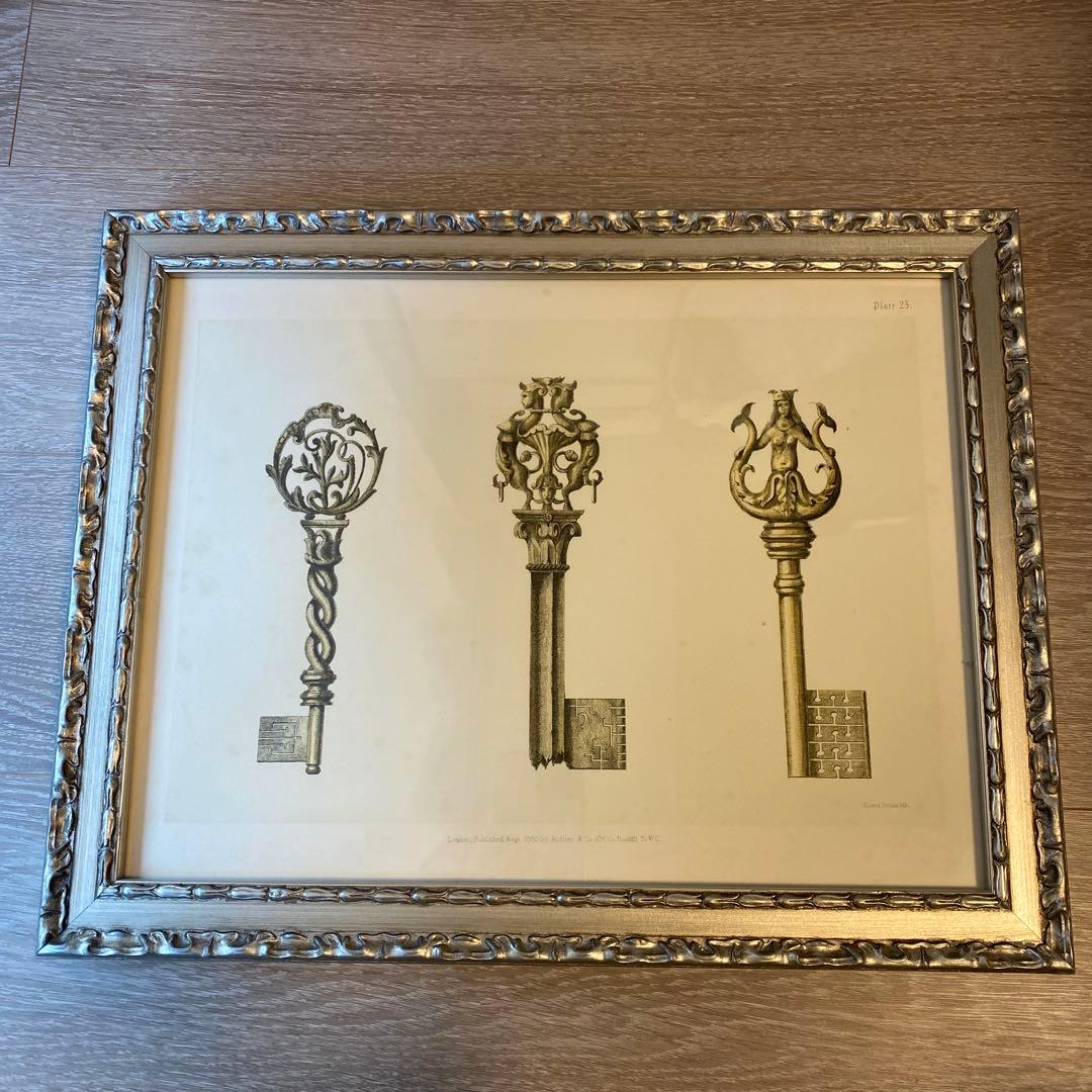 サラグレース　額絵　鍵のデザイン 3点セット