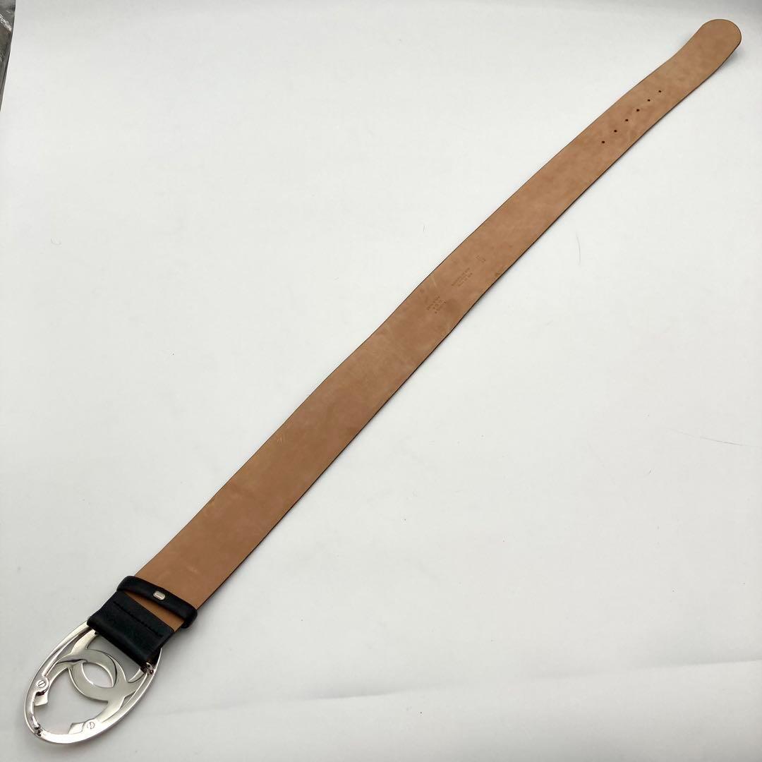 極美品　CHANEL ベルト ココマーク バックル ブラック デカロゴ