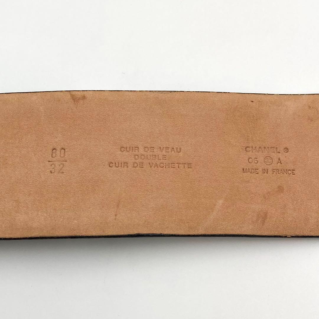 極美品　CHANEL ベルト ココマーク バックル ブラック デカロゴ