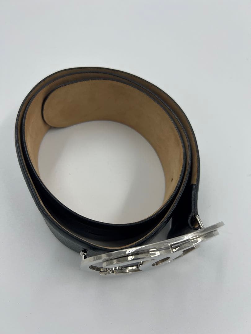 極美品　CHANEL ベルト ココマーク バックル ブラック デカロゴ