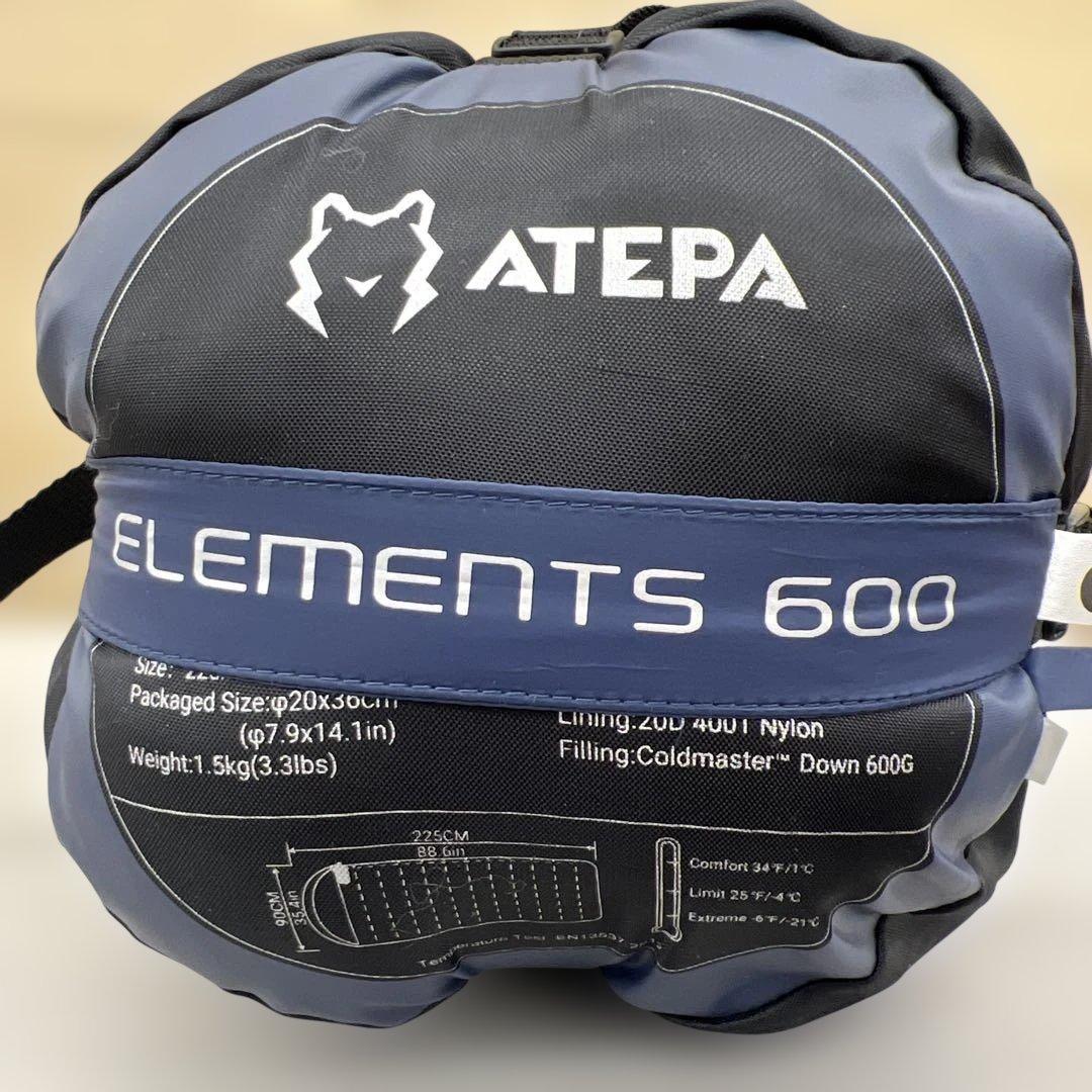 512084 ATEPA ダウンバックパッキング寝袋ELEMENTS600