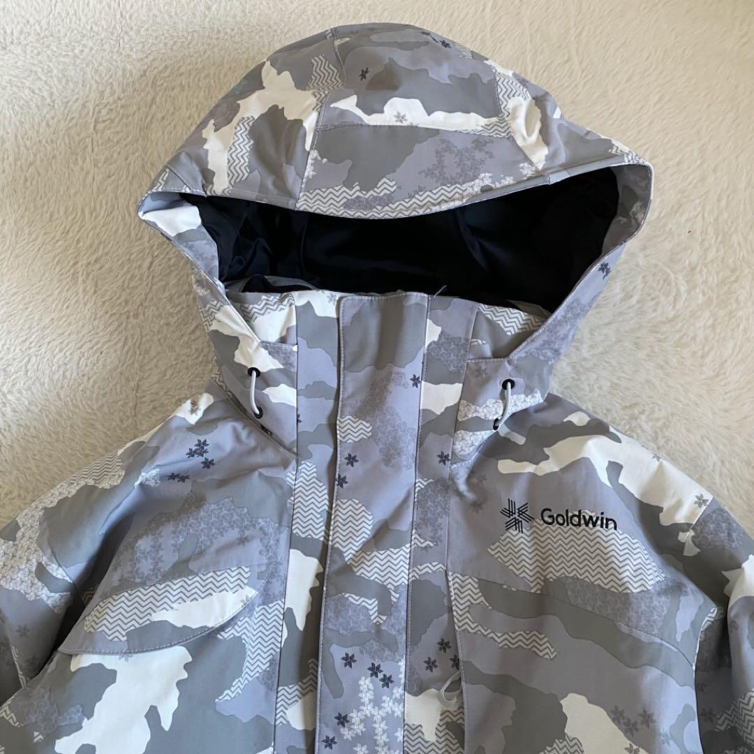 GOLDWIN スキーウェア　スノボ　ジャケット　カモフラ　総柄　迷彩　灰色　M