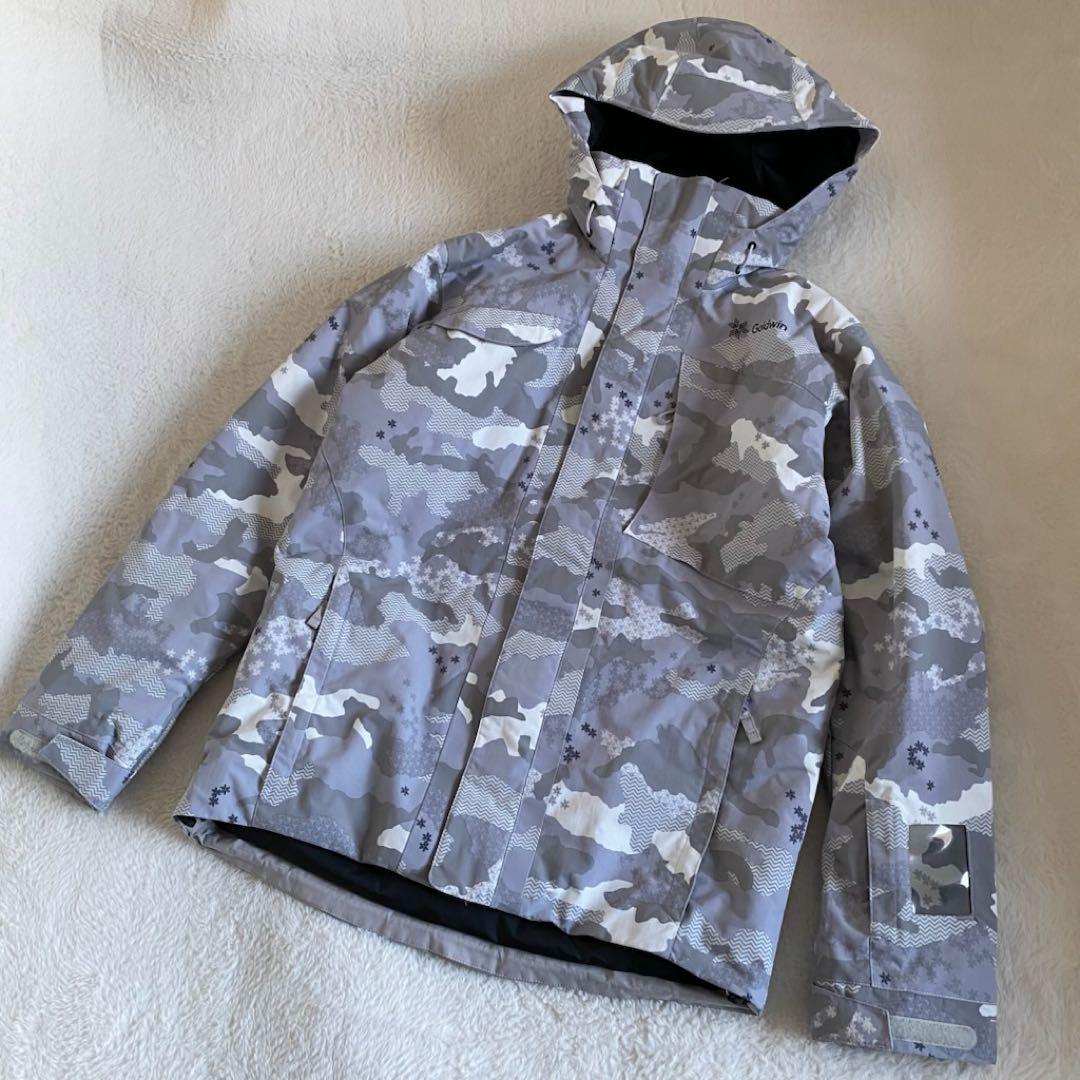 GOLDWIN スキーウェア　スノボ　ジャケット　カモフラ　総柄　迷彩　灰色　M