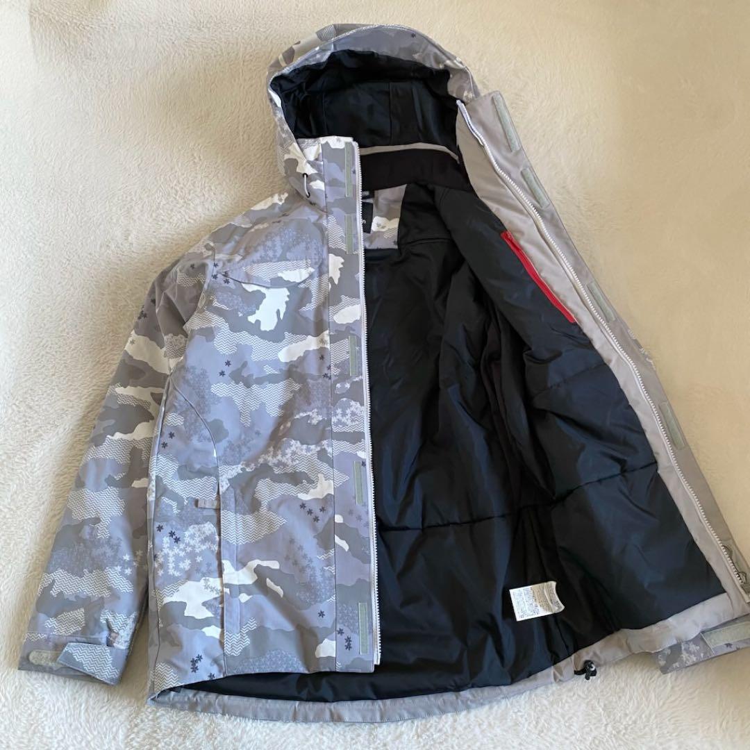 GOLDWIN スキーウェア　スノボ　ジャケット　カモフラ　総柄　迷彩　灰色　M